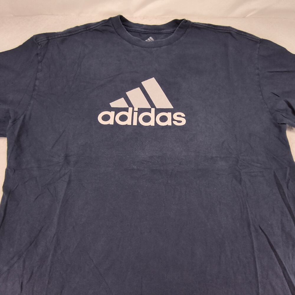 Adidas Graphic Crew Neck Short Sleeve T Shirt Mens Size Extra Large XL Navy